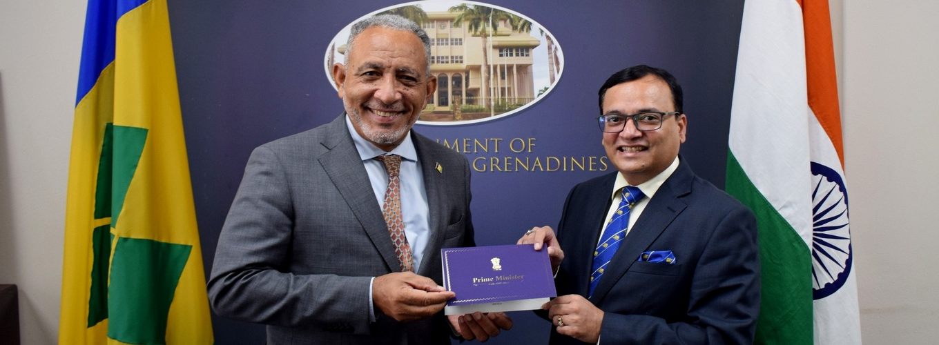 Ambassador Subhash Gupta calls on the Prime Minister of Saint Vincent and the Grenadines