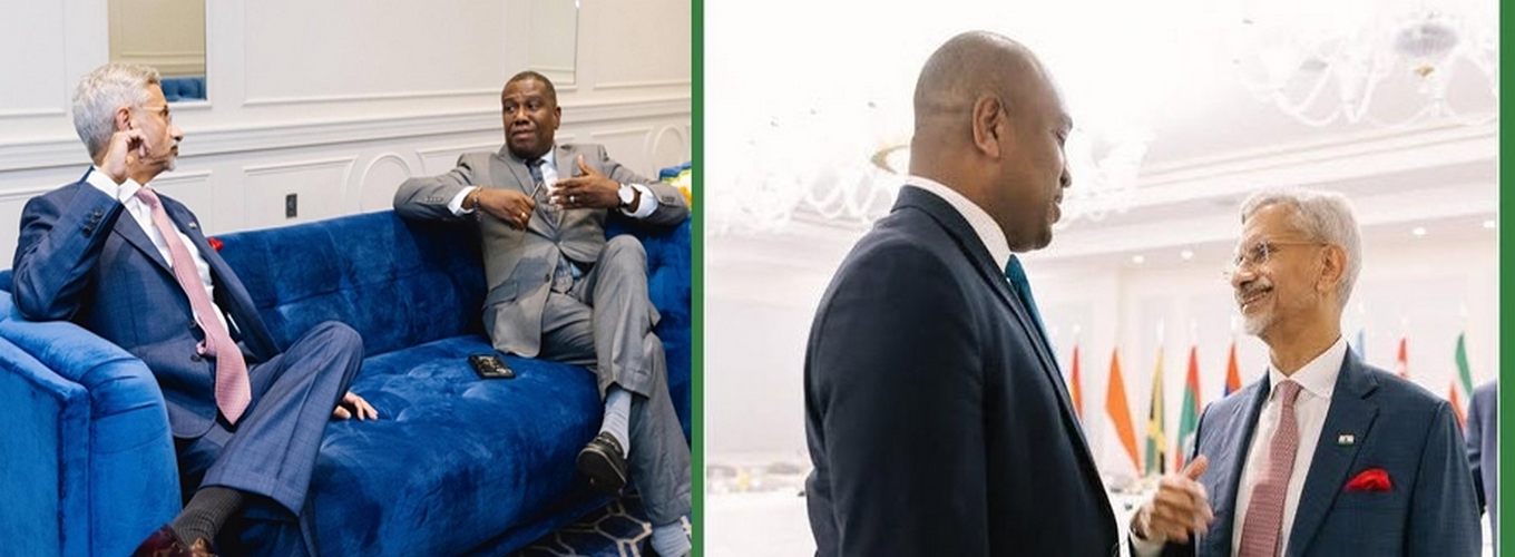 Bilateral meeting between the External Affairs Minister, Dr. S. Jaishankar and Foreign Ministers of Suriname and Saint Lucia at sidelines of UNGA