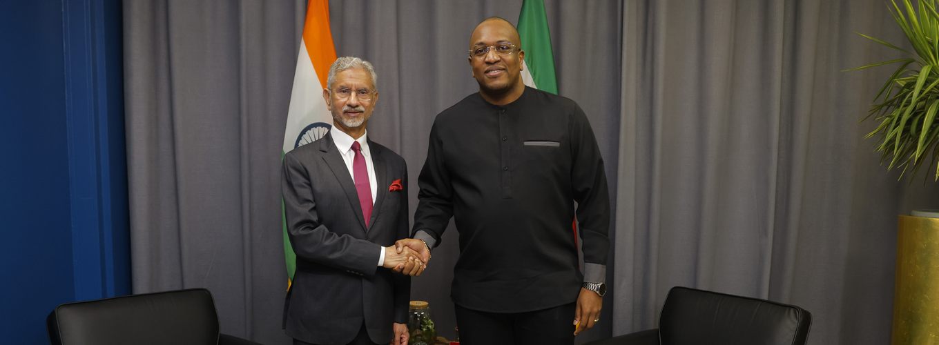 Hon'ble External Affairs of India meeting with his counterpart in Suriname.